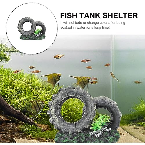 DOITOOL Fish and Shrimp Hideout House Cars Ornament Cars Accessories Desktop Accessories Fish Hideaway Aquarium Hideouts Aquarium Decoration Tank Decor Tank Decorations Tire