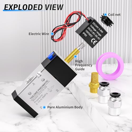 TAILONZ PNEUMATIC 1/4"NPT Solenoid Valve 3V210-08 24V Single Coil Pilot-Operated Electric 2 Position 3 Way Connection Type(Outlet wire) - size: 1/4"NPT/DC24V/Out of line, style: 2 Position 3 Way