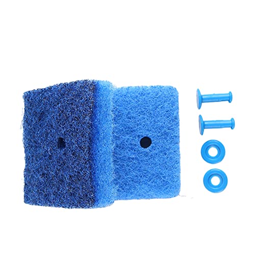 Tnfeeon Aquarium Scraper Double Sided Sponge Brush Cleaner Long Handle Fish Scrubber Sponge Scrubber Cleaner for Glass Aquariums and Home Kitchen 15.7 inches(Blue)