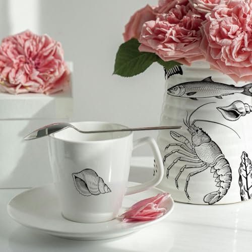 SUPERDANT 4PCS Marine Life Underglaze Paper Transfer Lobster Fish Crab Transfer Papers for Clay Ceramic Porcelain Under Glaze Transfers for Pottery Enamel Decals Black Decal Handcrafted Gifts - style: Marine Life