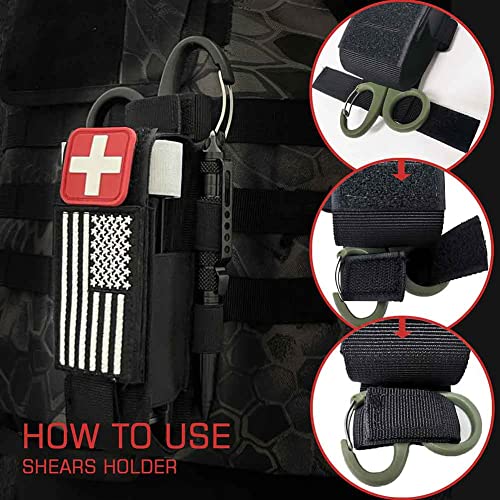 Upgrade 1000D Laser Cut Molle Tourniquet Holder, Heavy Duty Tactical Molle Tourniquet Pouch Holder - color: SET-BLACK