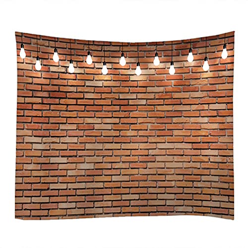 WODEJIA Red Brick Wall Print Fabric Tapestry Decorative Wall Art Tablecloth Bedspread Picnic Blanket Beach Throw Blanket Multifunctional for Bedroom Hall Dormitory Living Room Hanging 91 x 71 inches - color: Red Brick Wall, size: 91"L x 71"W