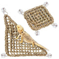 PIVBY Bearded Dragon Hammock（11.02" x 7.87", 2 PC） Reptile Lounger Climbing Toys Seagrass Fiber Habitat Tank Accessories for Chameleon, Lizards, Geckos, Snakes, Lguana, Amphibian Reptiles Habitats - size: 2 PCS