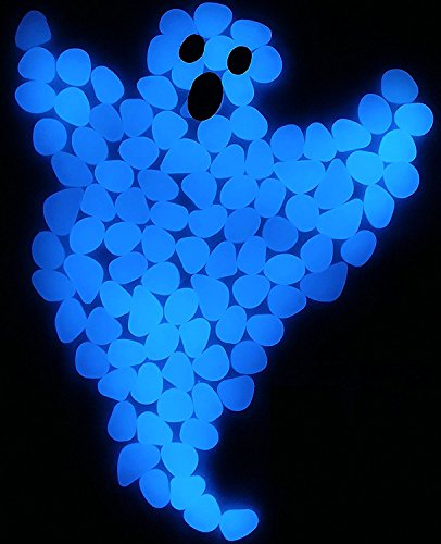 4.8Lbs 1100Pcs Glow in The Dark Stones Pebbles Blue Glow Rocks - color: Blue, size: 1100