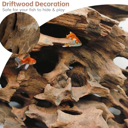 PINVNBY 6 Pcs Driftwood for Aquarium Decor 8" - 11" Natural Large Drift Wood for Fishtank Reptile Tank Aquarium Driftwood Branches Shrimp Wood Terrarium Decoration Assorted - size: 8" - 11"