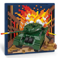 Military Tank 3D Wall Art Micro Mini Building Blocks Set, WW2 T-34 Tank Collection Display Model & Wall Decor, No Compatible with Lego, Great Army Vehicle Toy Gift for Adults Teens 14+ (1430 PCS) - style: T-34 Military Tank