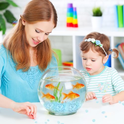 QEQEKAKA Sea Glass Stones for Crafts About 0.5LB (187g/6.6oz) Glass Pebbles Gemstones Bulk for Beaching Wedding DIY Decoration Aquarium Turtle Tank Vase Filler - color: Ice Blue, size: 0.5LB (187g/6.6oz)