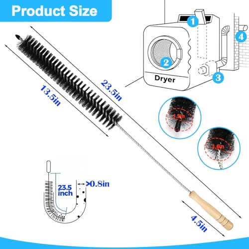 XANGNIER Dryer Vent Cleaner Brush,Flexible Clothes Dryer Lint Brush,Dryer Lint Trap Cleaning Tool,Laundry Room Essentials Lint Remover Accessories,Refrigerator Coil Brush,Household Cleaning Supplies - color: Black