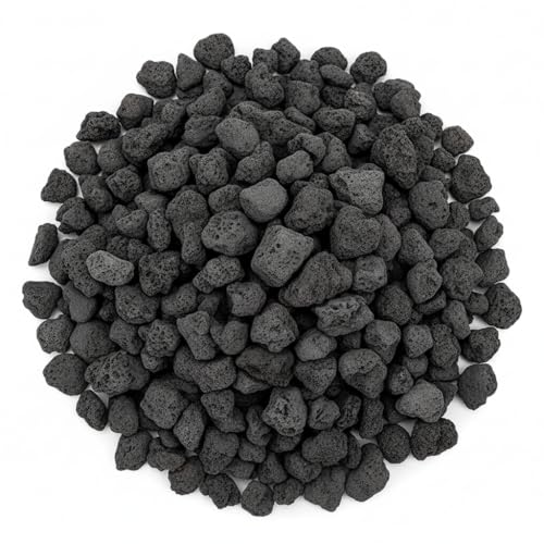 Mr. Fireglass Natural Lava Rock, 0.3"- 0.6" Small Volcanic Lava Rock for Indoor & Outdoor Fire Pits, Fireplaces, Fire Bowls & Fire Table, Decorative Garden Landscaping, Potted Plants -10 Pounds, Black - color: Black, size: 0.3"-0.6"