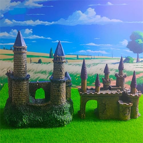 Aquarium Castles Statue Artificial Hideouts House Resin Aquarium Decorations Art Craft Terrarium Habitat Ornament
