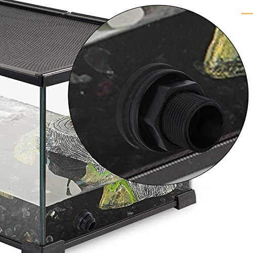 TAISHER 2PCS Black PVC 3/4'' Male × 1/2'' Female Bulkhead Tank Connector Adapter Fitting with Gasket for Water Tank, Rain barrels, Aquariums, Bathtubs and Sink - size: 3/4" Male × 1/2" Female(PVC) with Gasket