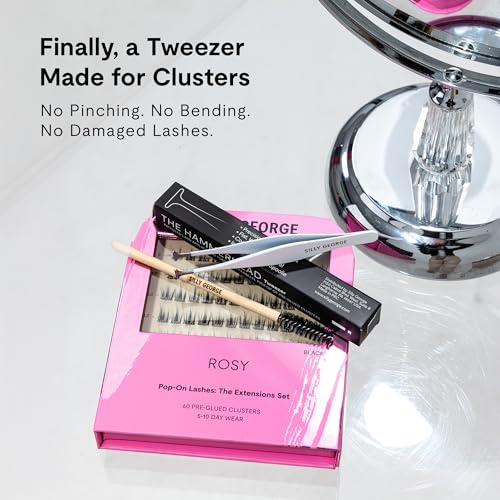 Silly George The Hammerhead Lash Tweezer – Precision Applicators for Silly George Clusters & Other Faux Lashes, Patented Parallel Clamp for Even Cluster Pickup, Flat Closure, Non-Slip Handle