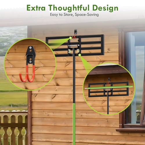 Seeutek Lawn Leveling Rake, 30” x 10” Lawn Leveler with 6.5FT Stainless Steel Handle Rakes for Lawns, 0-180° Adjustable Ground Leveler Tool for Yard, Level Soil Sand Dirt Surfaces - size: 32"*10"