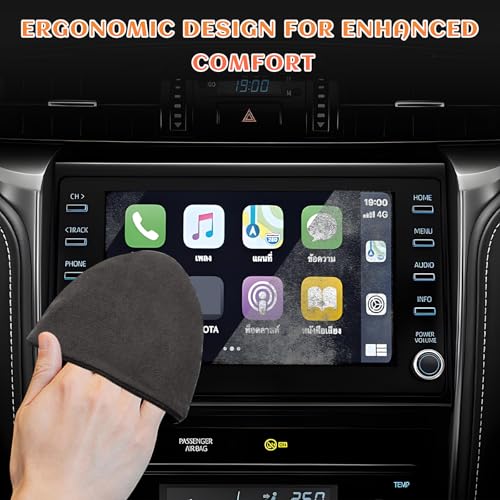 Car Screen Cleaner, 4.72"×3.94" Triangle Microfiber Auto Touchscreen Cleaning Cloth, Reusable Vehicle Interior Touch Screen Cleaning Pad Non-Scratch Wipes, Car Accessories - color: Triangle