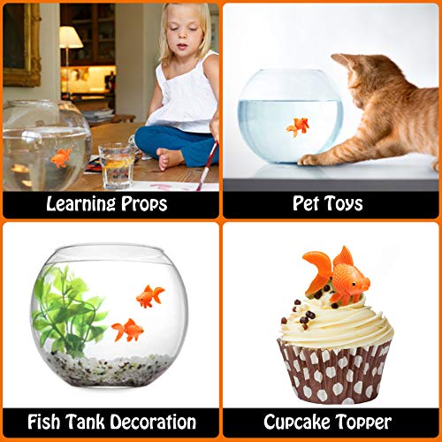 Sumind 30 Pieces Fake Goldfish Plastic Floating Artificial Aquarium Fish Realistic Moving Orange Goldfish Ornament Decorations for Aquarium Tank