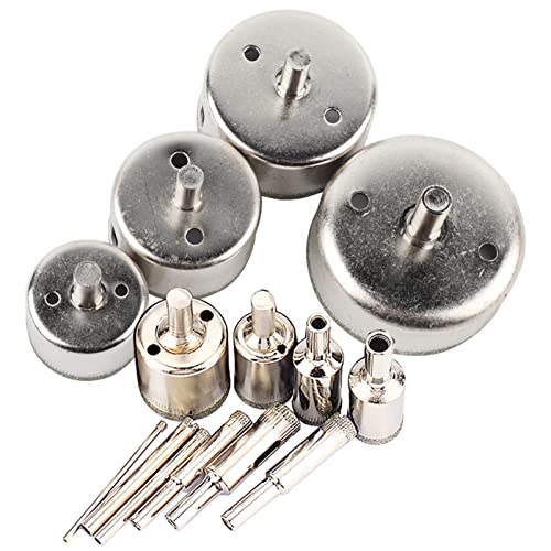 Diamond Hole Saw Diamond Drill Modeling Tool Hollow Drill Crown for Diamond Drill Set 3-70 Mm for Tiles, Glass, Aquariums, Marble, Granite, Ceramics