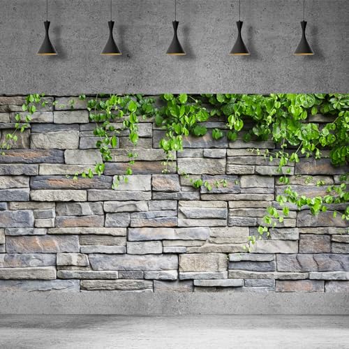 2 Packs Rock Wall Aquarium Background Stone Brick Wall Green Climbing Plants Reptile Tank Background Natural Rocky Fish Tank Backgrounds Rocky Walls Pattern Reptile Enclosure Backgrounds 36x18in - color: Brown_Grey, size: 36(W)x18(H)in