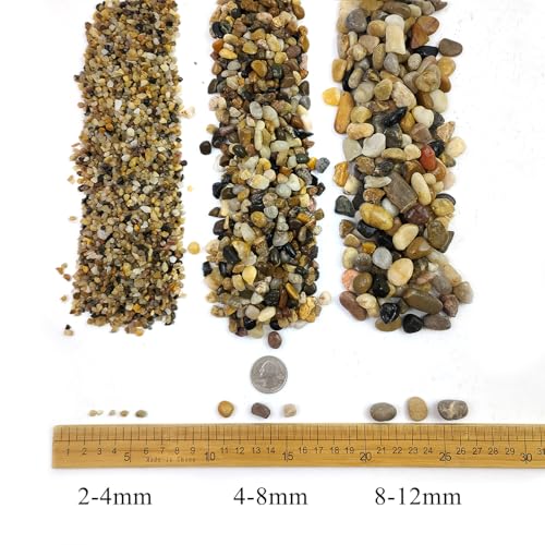 10LB Coarse Sand,Colored Rocks Pebbles, Quartz Sand for Cactus Bonsai, Succulent Plant Bonsai Paving, Vase Filling Decoration, Natural Sand for Fish Tank Decoration Paving(2-4mm) - size: 10LB, style: 2-4MM