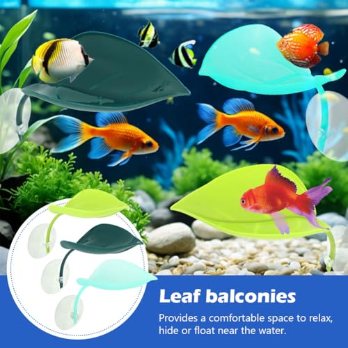 Bettas Fish Hammock Aquarium Floating Bettas Fish Skins with 3pcs Bett-a Fis-h Leaf Pad Floating Bett-a Hide & Shrimp Cave Hiding Feeding(Color:Blackwhite)