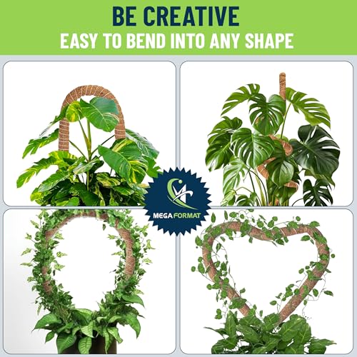 Moss Poles for Climbing Plants – Bendable Stake for Indoor Plants 28 Inch (2 Pack), Monstera Support, Moss Stick, Climbing Plant Support - size: 28" - 2 Pack