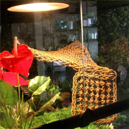 kathson Bearded Dragon Hammock, Reptile Terrarium Leaves with Suction Cups, Bearded Dragon Tank Accessories, Habitat Decor for Chameleon, Lizards, Geckos, and Snakes（16.53 x 12.6 x 12.6 inches, 2 PCS）