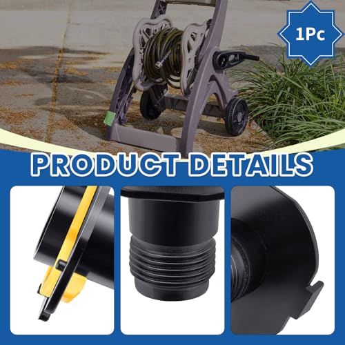 Hose Reel Connector with Yellow Retainer Clip Part Compatible with S-uncast Model Hose Reels (1)