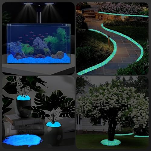 1000PCS Tank Rocks Glow Blue Fish Tank Decorations - color: Purple
