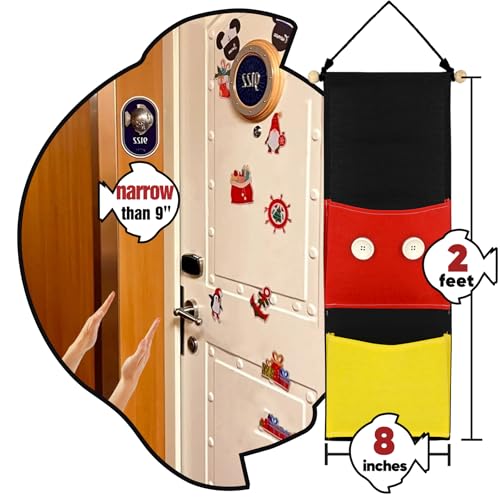 RUNROLE 8 Inch Narrow Fish Extender to Right Fit the Cabin Door - 1, 2, 3, 4 Pocket Hanging Storage Organizer, Easily Customize, 2026 & 2027 FE for Gift Exchanges and Pixie Dust, Cruise Essentials - size: 2 Pockets