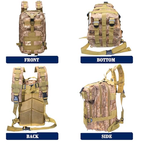 Lightweight Fishing Tackle Backpack Professional Water-Resistant All-in-One Rod Holder & Gear Storage - color: Python Pattern Mud Color