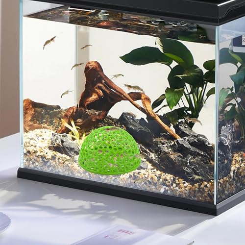 4 PCS Shrimp Dome Hide, Fish Tank Porous Cave Shelter Hideout Ornament for Aquarium Small Fish Shrimp Habitat Rest (Black, White, Green)