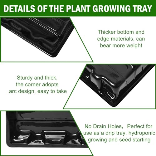 YoleShy 5 Packs Seed Starter Tray with Dome Reusable Plastic Plant Growing Trays with Humidity Domes Thickened Sturdy for Seed Starting Germination Growing Seedling Propagation,14.5"x9" - size: 5 Pack with Domes