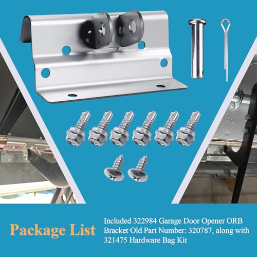 320787/322984 Garage Door Trolley Arm Attachment Operator Orbital Bracket & 321475 Hardware Bag Kit, Fit for Wayne Dalton 5120 5140 9100 9600 Garage Doors, Enhanced Rivets, More Sturdy & Durable - style: 320787