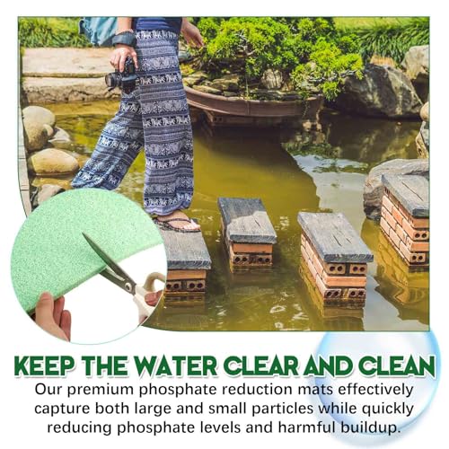 Treela 10 x 18 Inch Phosphate Reducer Filter Pad Fish Tank Filter Pads Phosphate Remover Aquarium Cut to Fit for Aquariums and Pond Reducing Infused Media