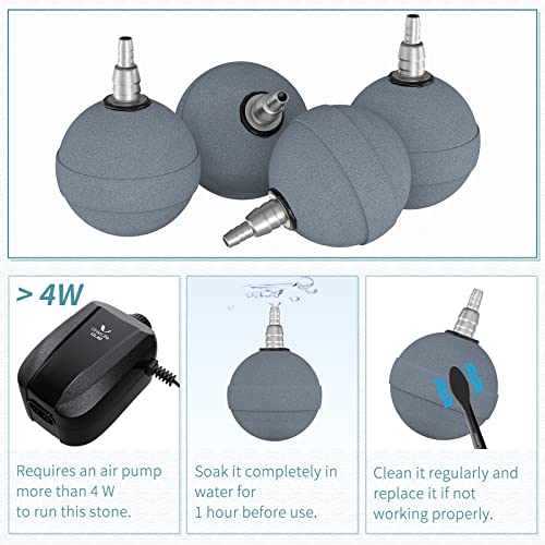 Pawfly Aquarium Air Stone Ball 2 Inch, Airstones for Aquarium Fish Tank Bucket Hydroponics Pond and DWC Reservoir, 8 Pack - size: 8 Pack