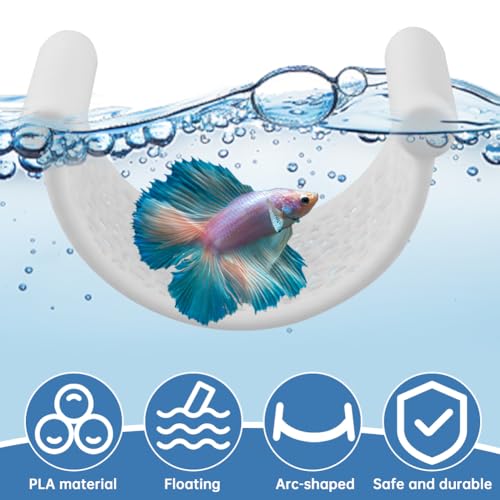 Aquarium Floating Hammock for Fighting Fish, Shrimp & Nano Fish - Minimalist Resting Platform, LowFlow Tank Decoration, Easy to Clean Aquatic Tank Perch for Small Fishes