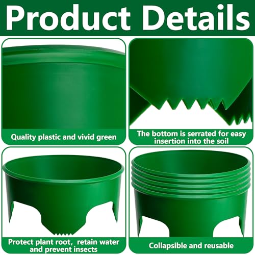 EBaokuup 6 Pcs 10 Inch Planting Grow Rings-Planting Protective Round Edging to Separate Rock and Pest-Planting Rings for Vegetables, Herbs and Flowers - color: 10 Inch