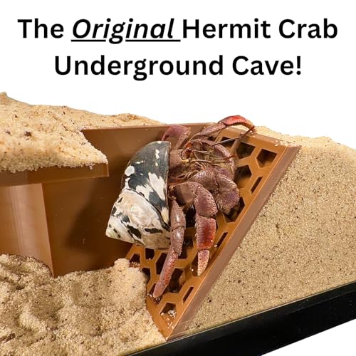 Hermit Crab Underground Tunnel Cave Corner | Hermit Crab Climbing Tank Decor Hide Hideout | Enrichment Habitat Hideaway Decoration Accessories Supplies Toys Ornaments - color: Earth Brown