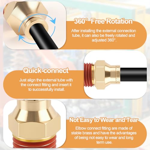 6PCS DOT Quick Push to Connect Brass Air Brake Fitting, Kalolary Brass Straight DOT Line Fittings 1/4"OD×1/4"NPT Thread Air Brake Line Fittings, Air Suspension Kit, Air Hose Repair Kit - size: Straight 1/4"OD ×1/4"NPT