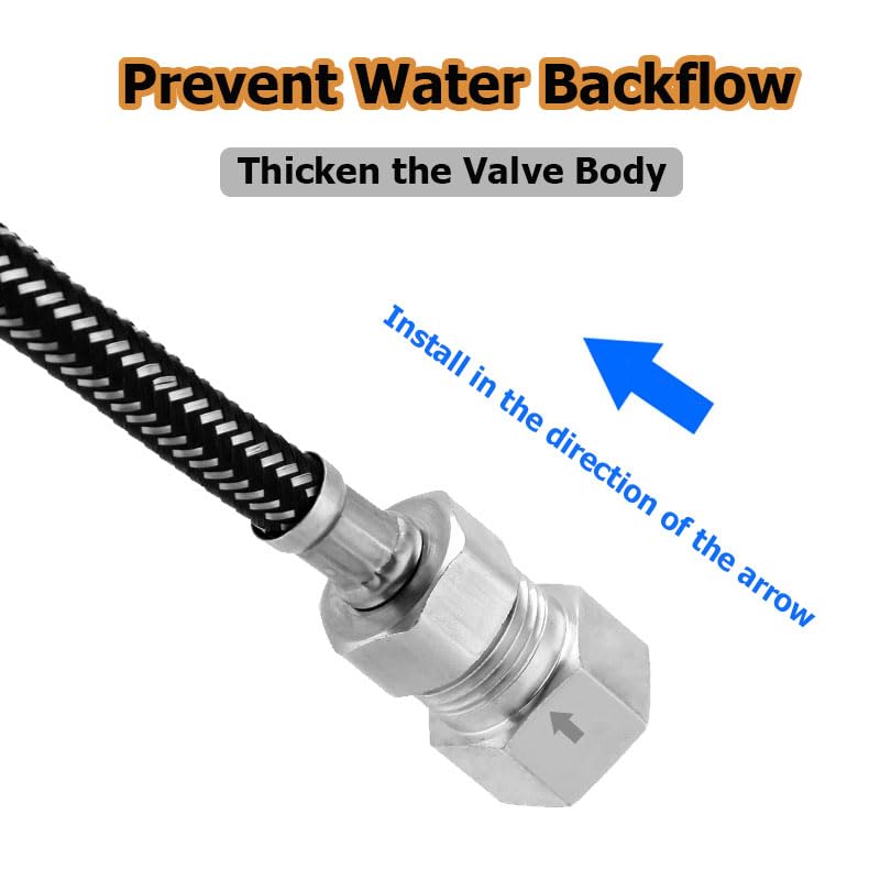 Hooshing Stainless Steel Check Valve 1/2" Female to 1/2" Male Thread Non Return One Way Water Backflow Preventer - size: 1/2" Female to 1/2" Male