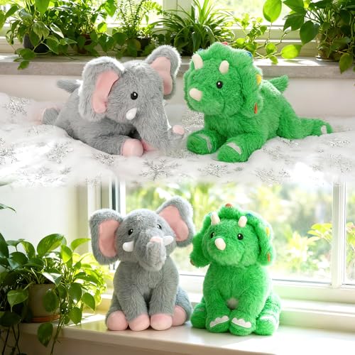 Weighted Elephant Stuffed Animal, Gray Soft Stuffed Elephant Plush Toy, Small Weighted Plush Comfort Birthday Gifts for Kids, 10 Inch, 0.8 Lbs - color: Gray, size: ['10 inches (25 cm)']