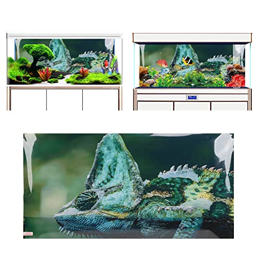 Aquarium Background PVC 3D Effects Fish Tank Decoration Picture, Self Adhesive Aquarium Sticker with Realistic Design, Non Durable Background for Freshwater (61 * 30CM) - size: 61*30CM