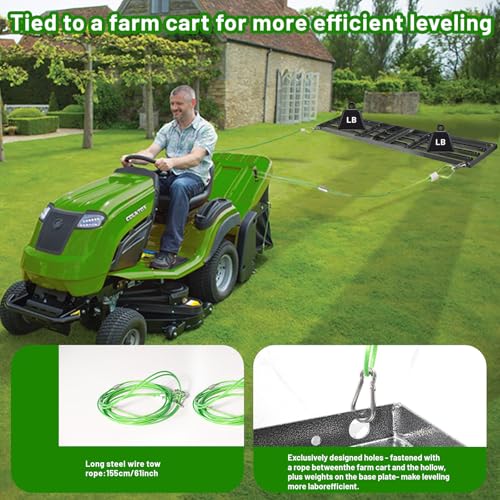 Lawn Leveling Rake 51"x10",Lawn Leveling Tool with 68" Long Adjustable Stainless Steel Handle for Leveling Soil,Grass,Sand or Dirt,Heavy Duty Lawn Leveler for Backyard,Garden,Golf Course,Farm,Pasture - style: 51"x10"