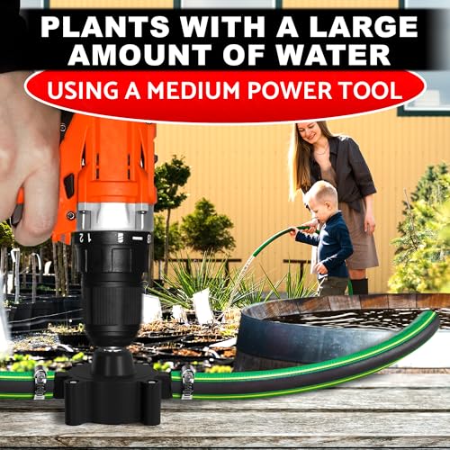 Portable Electric Drill Pump For Water - Self Priming Liquid Transfer Drill Powered Water Pump for Pool Cover Draining, Rain Barrels and Garden Watering | Easy Hose Clamp Setup. Great for Warm Season