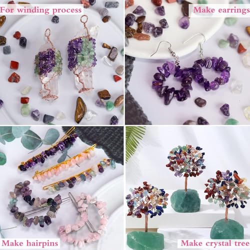0.44Ib Crystal Chips Bulk Tumbled Crushed Stones Garden Tool for Fountain Vase Filler Planters Decorative Fish Tank Potted