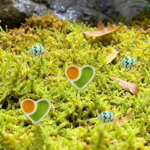 Hermit Crab Food Dish 2 Pcs Ceramic Hermit Crab Water Bowl Love Heart Shape Reptile Water Bowl for Bearded Dragon Lizard Frog Gecko Tortoise Snail Frog