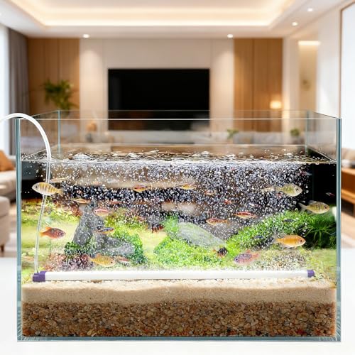 Fish Tank Bubbler Decorations Aquarium Bubble Wall Quiet Oxygen Diffuser Adjustable air Bubble Volume Air Stones Aquariums Kit for Freshwater & Saltwater Bubbler Decorations(17.7inch) - size: 17.7inch