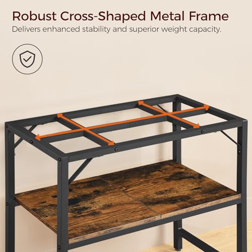 MAHANCRIS 40-50 Gallon Fish Tank Stand, Aquarium Stand with 2-Tier Storage Shelves, Heavy Duty Breeder Turtle Terrarium Stand Rack for Home Office, 36.2" L x 18.9" W x 24.4" H, Rustic Brown FTHR4001 - color: Rustic Brown, size: 40-50 Gallon
