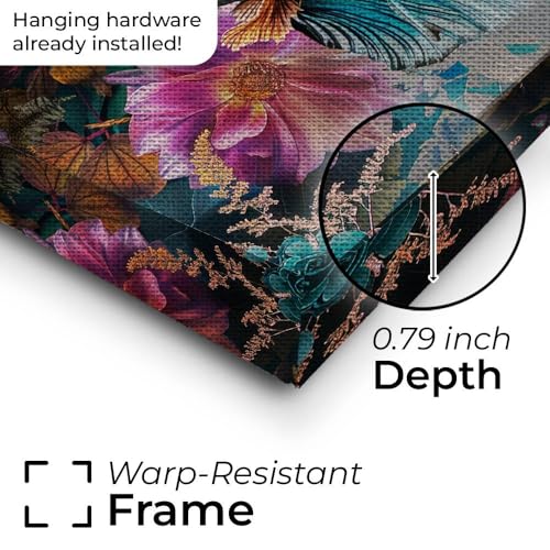CanvasWis Betta Fish Ornamental Boho Art Design 1 Printed Canvas Wall Art For Family Home Decor Living Room Bathroom Bedroom Gifts Wall Decor Keepsakes Ready to Hang - color: Design 1, size: Small(8x10in)