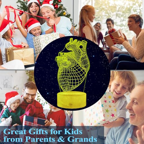 Heart Anatomy Illusion Lamp, Cardiology Gifts, 3D Night Light, 16 Colors Changing, Timer, 4 Flash Modes and Dimmable, Kids Room Decoration, Xmas Heart Model Gifts - color: Heart