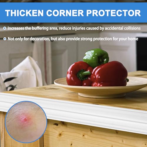 Wall Corner Protector Peel and Stick Corner Trim Molding Flexible Inside & Outside Wall Edge Guard Self Adhesive Moulding Trim for Edge Use, White, 1.6” W x 10’ L - color: White, size: 1.6 In x 10 Ft